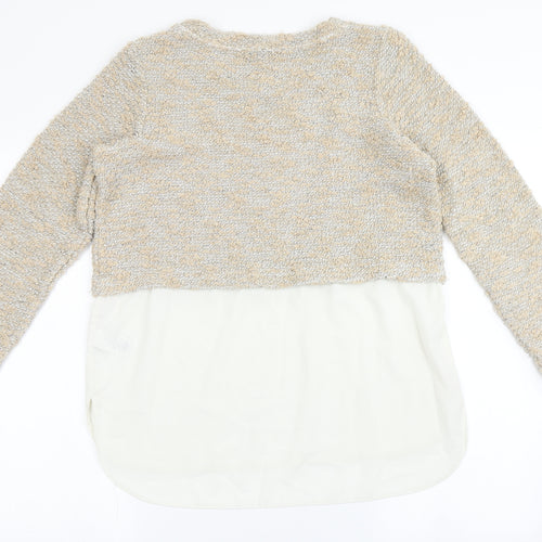 NEXT Womens Beige Round Neck  Acrylic Pullover Jumper Size 10