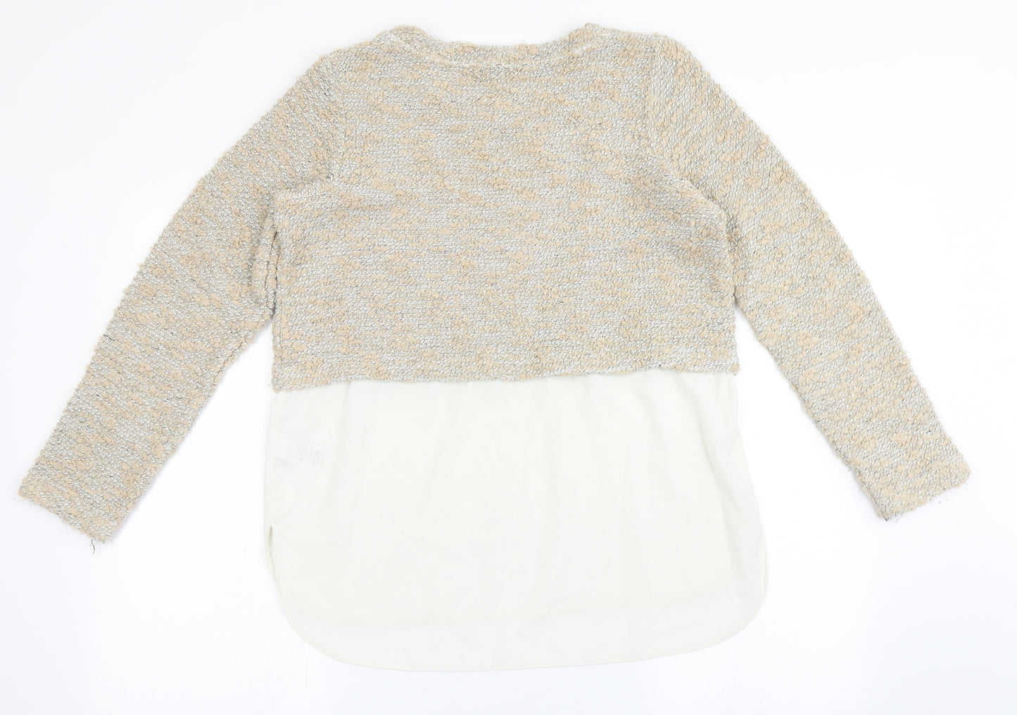 NEXT Womens Beige Round Neck  Acrylic Pullover Jumper Size 10