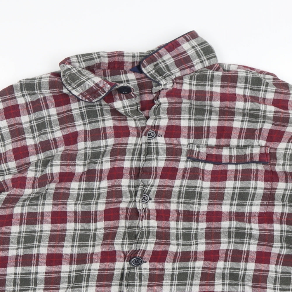 Marks and Spencer Mens Multicoloured Plaid Cotton  Pyjama Top Size XL  Button