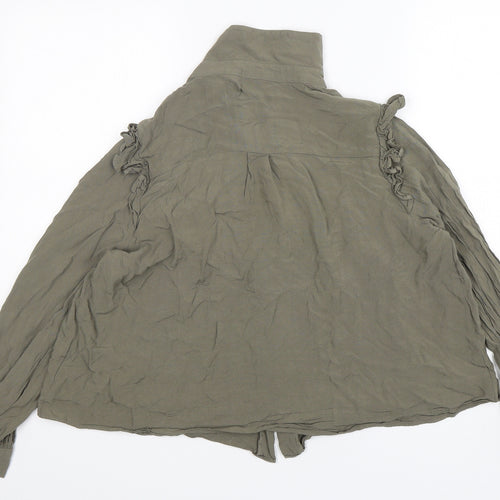 George Womens Green  Viscose Basic Button-Up Size 14 Collared
