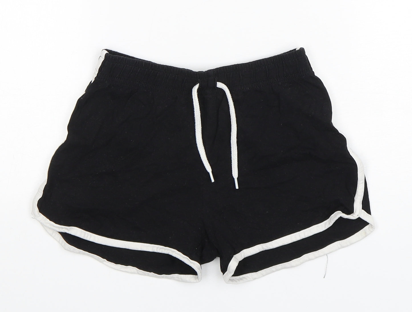 PEP&CO Girls Black  Cotton Sweat Shorts Size 9-10 Years  Regular Drawstring