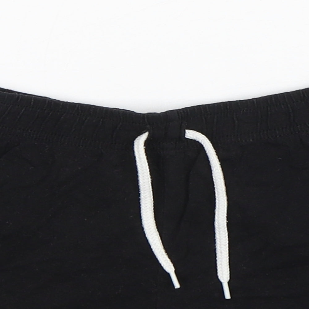 PEP&CO Girls Black  Cotton Sweat Shorts Size 9-10 Years  Regular Drawstring