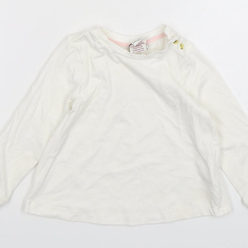 Aspen  Girls White  Cotton Basic T-Shirt Size 2 Years Round Neck Pullover