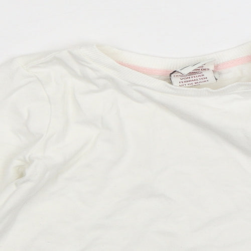 Aspen  Girls White  Cotton Basic T-Shirt Size 2 Years Round Neck Pullover