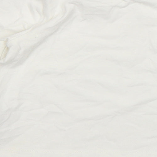 Aspen  Girls White  Cotton Basic T-Shirt Size 2 Years Round Neck Pullover