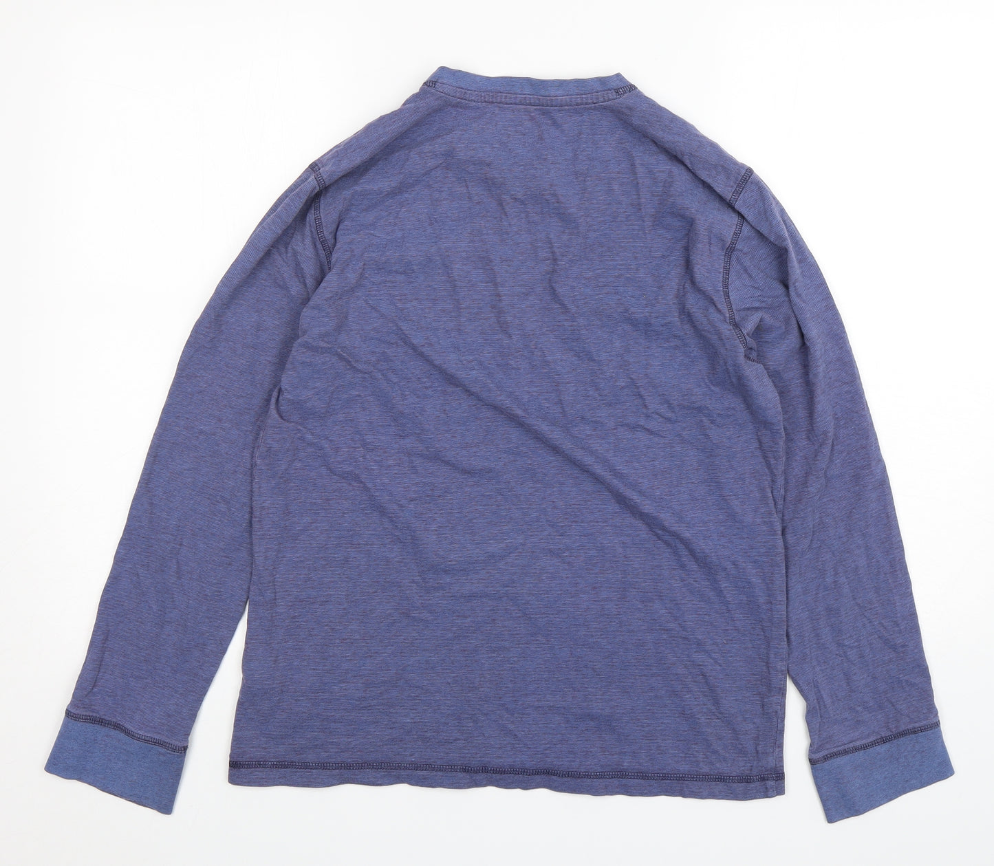 Marks and Spencer Mens Blue Solid Cotton  Pyjama Top Size M  Pullover