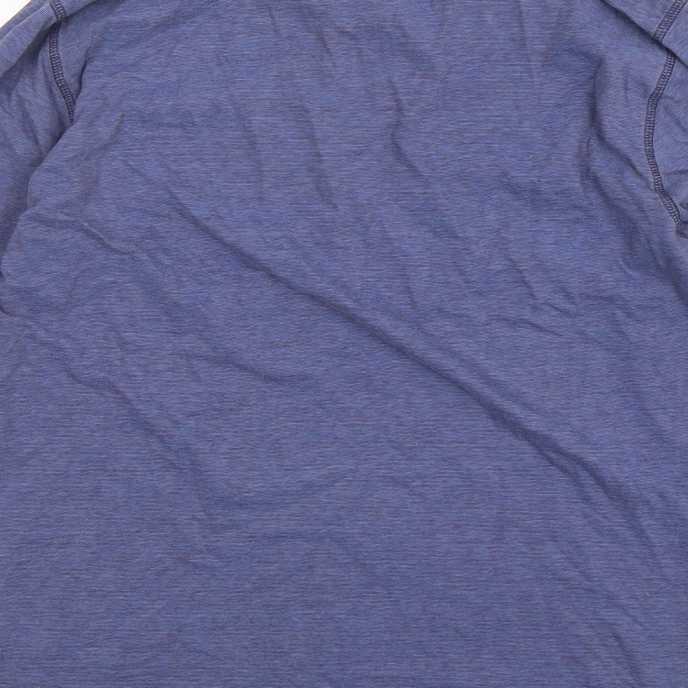 Marks and Spencer Mens Blue Solid Cotton  Pyjama Top Size M  Pullover