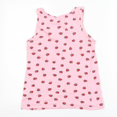 Dunnes Stores Womens Pink Polka Dot Cotton Top Pyjama Top Size S