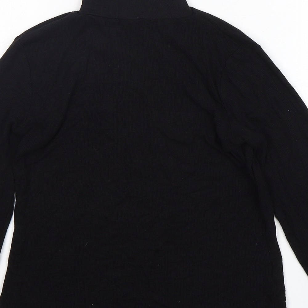 Atmosphere Womens Black  Viscose Basic T-Shirt Size 12 Roll Neck