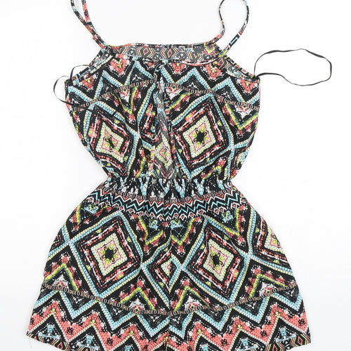 Atmosphere Womens Multicoloured Argyle/Diamond Polyester Playsuit One-Piece Size 8
