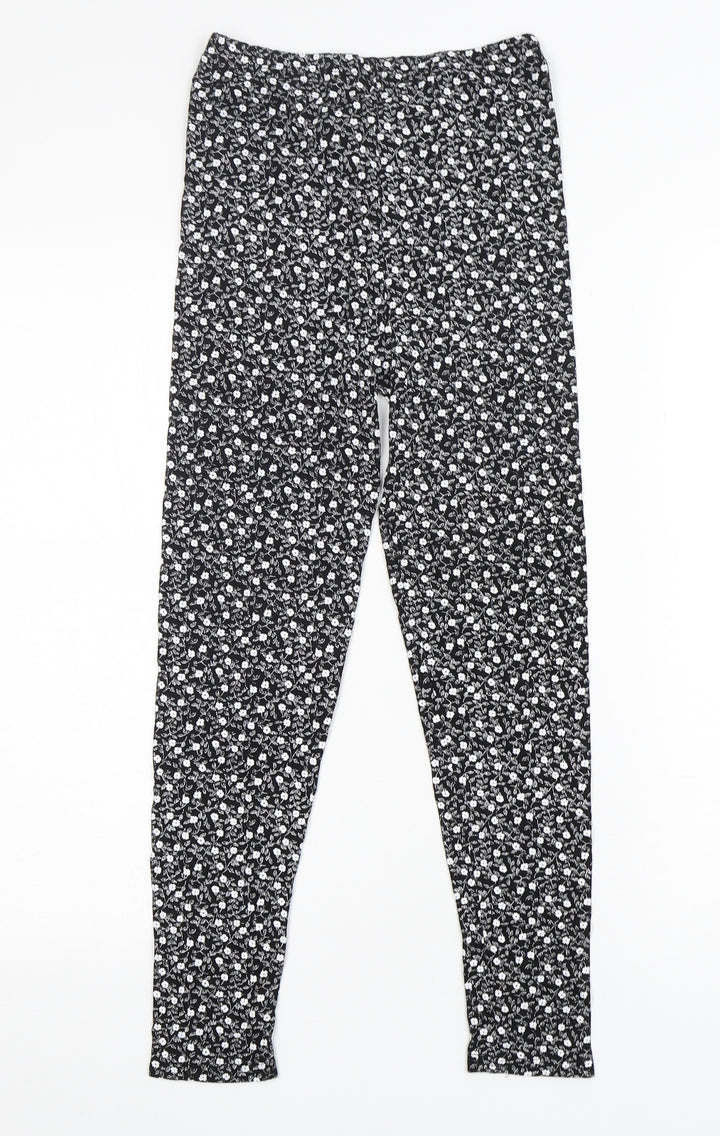 Preworn Girls Multicoloured Floral Viscose Capri Trousers Size 13 Years  Regular