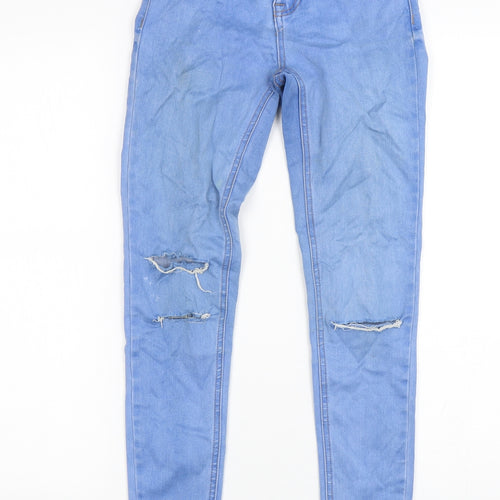 New Look Womens Blue  Cotton Skinny Jeans Size 6 L28 in Regular