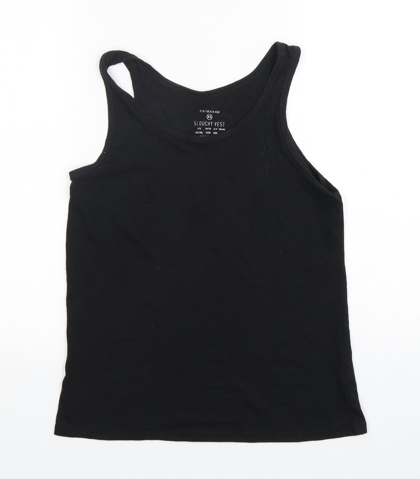 Primark Womens Black  Polyester Basic Tank Size 6 Round Neck