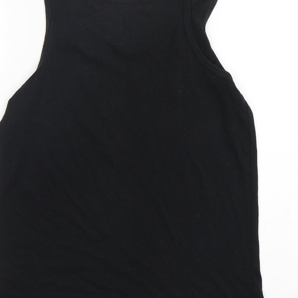 Primark Womens Black  Polyester Basic Tank Size 6 Round Neck