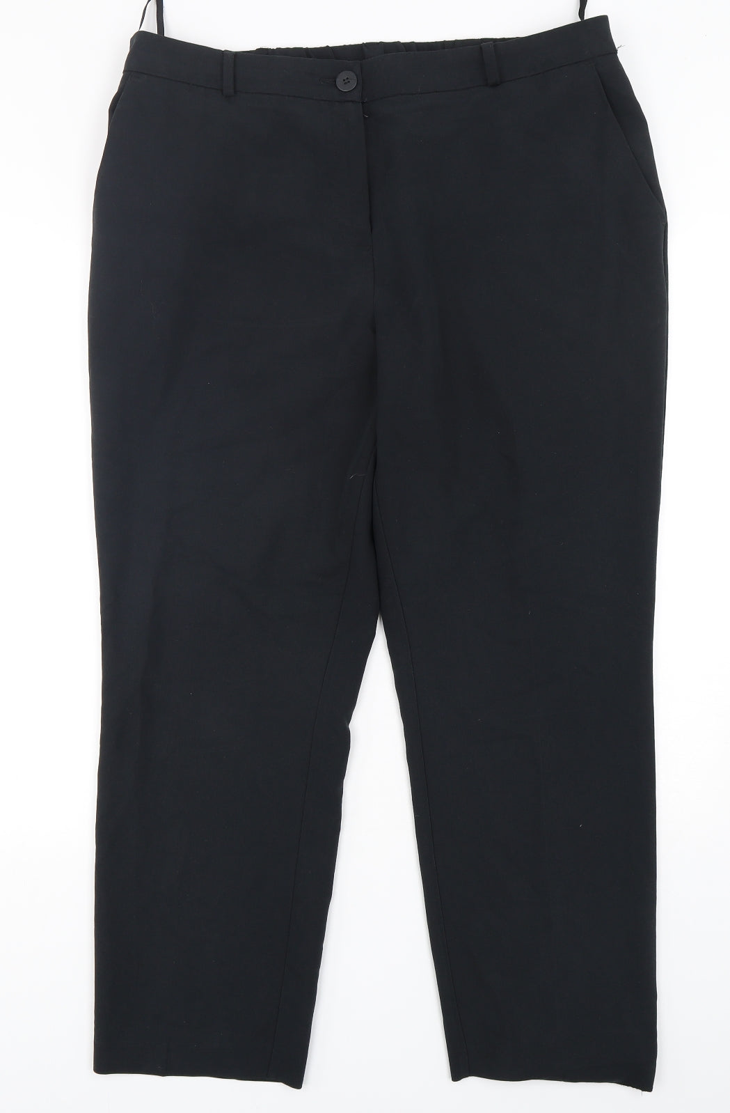 Dunnes  Womens Black  Polyester Trousers  Size 18 L29 in Regular Button