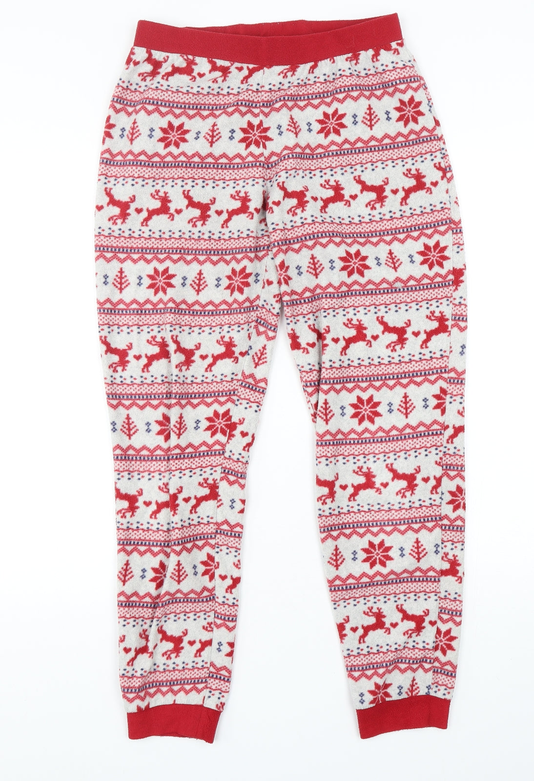 Dunnes Stores Womens Multicoloured Fair Isle Polyester  Pyjama Pants Size XS   - Christmas