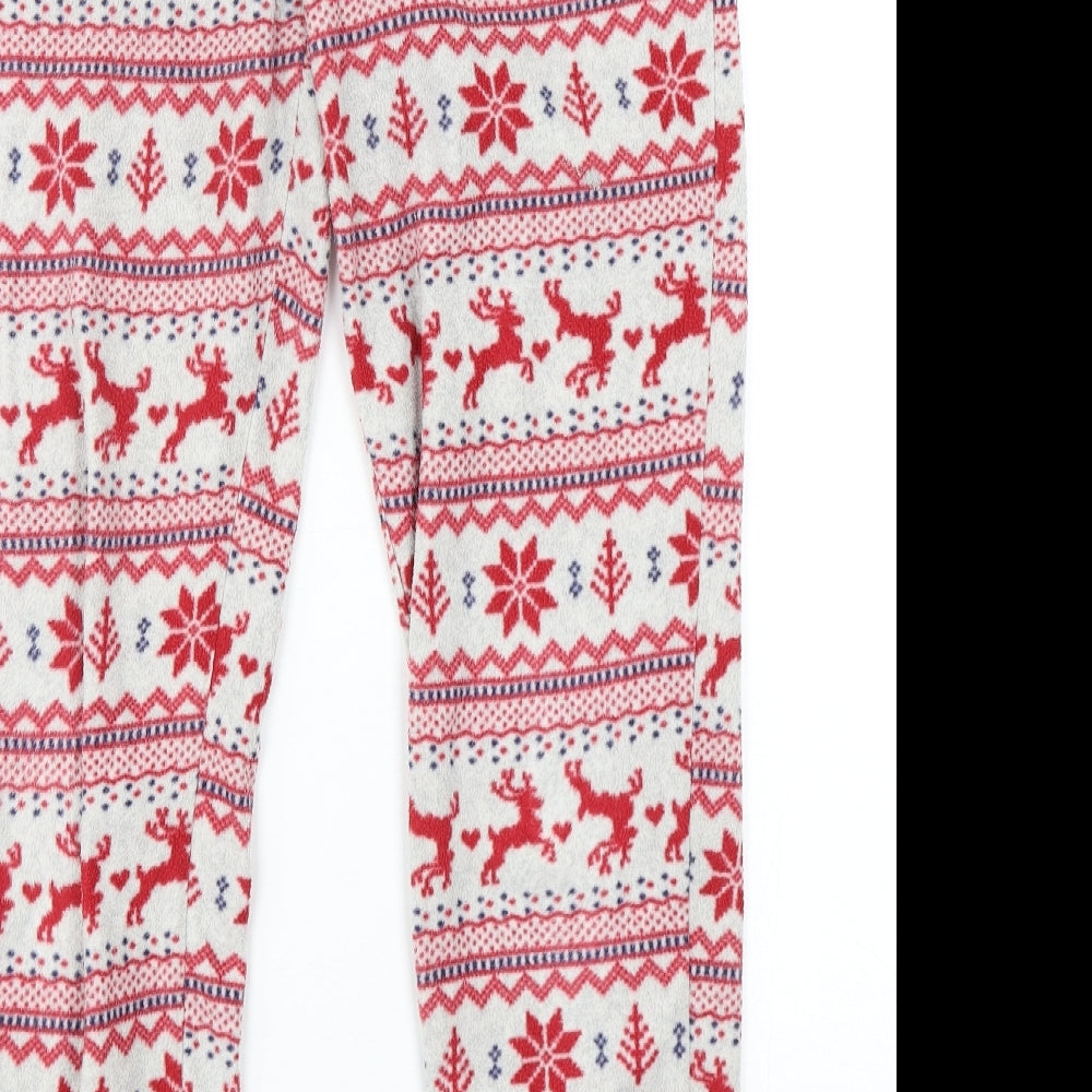 Dunnes Stores Womens Multicoloured Fair Isle Polyester  Pyjama Pants Size XS   - Christmas