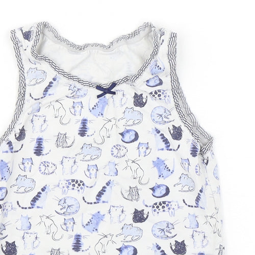 NEXT Girls Multicoloured Spotted Cotton Basic Tank Size 5-6 Years Round Neck Pullover