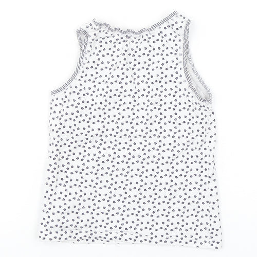 NEXT Girls Multicoloured Floral Cotton Basic Tank Size 5-6 Years Round Neck Pullover