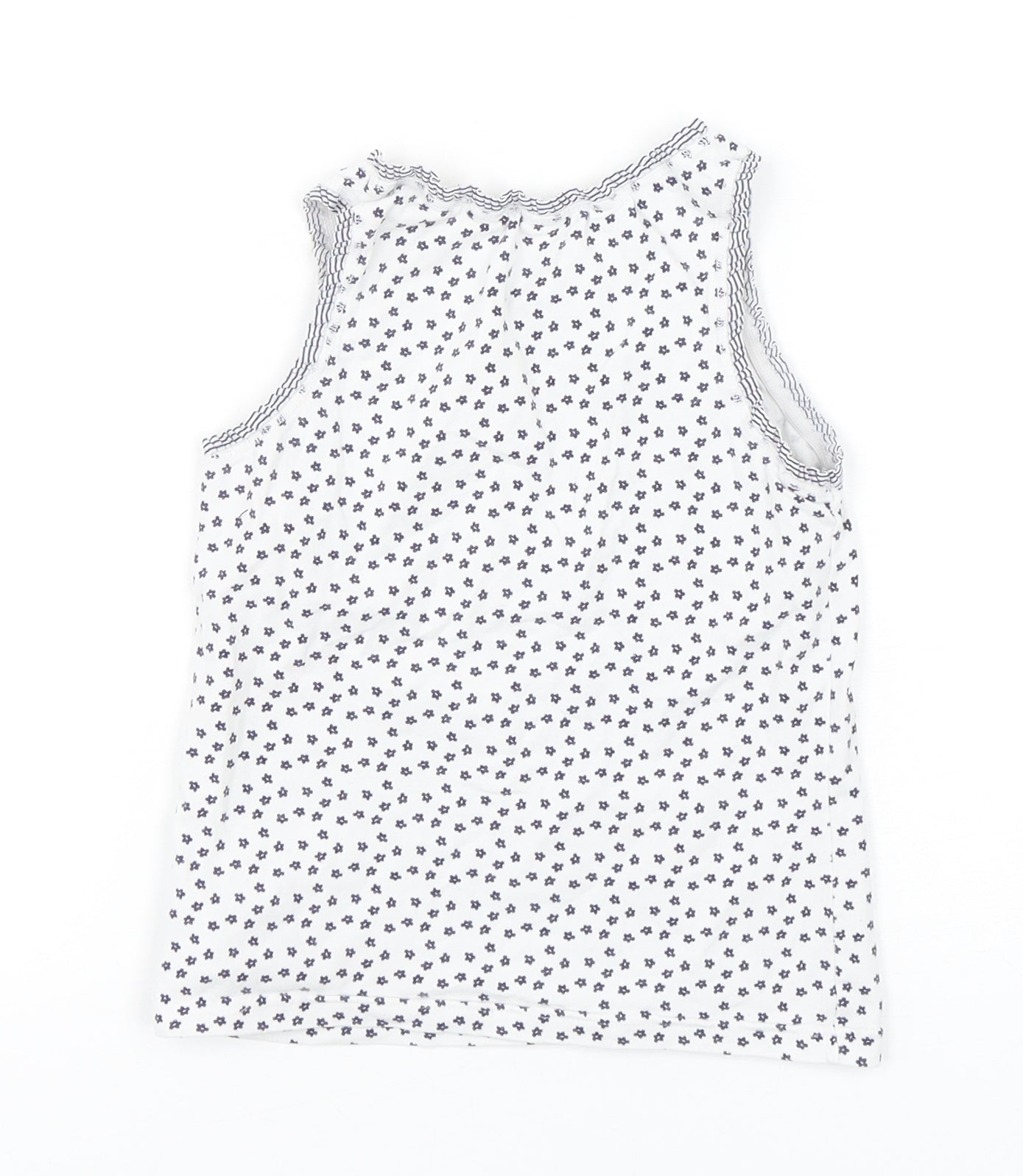 NEXT Girls Multicoloured Floral Cotton Basic Tank Size 5-6 Years Round Neck Pullover