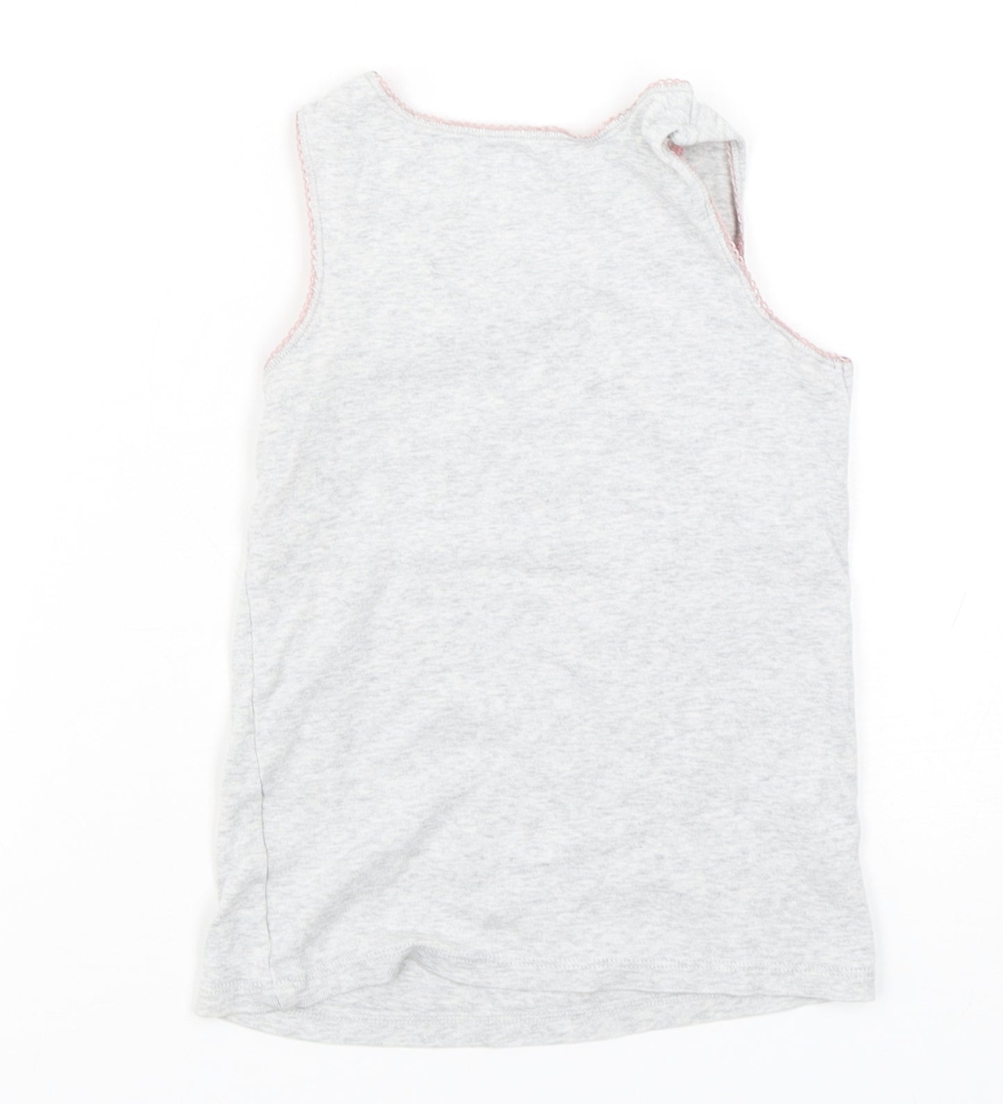 Marks and Spencer Girls Grey  Cotton Basic Tank Size 5-6 Years Round Neck Pullover