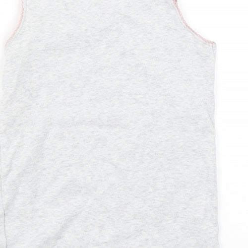 Marks and Spencer Girls Grey  Cotton Basic Tank Size 5-6 Years Round Neck Pullover