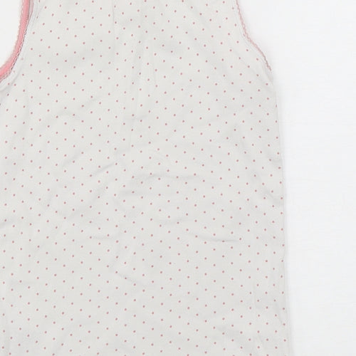 Marks and Spencer Girls Multicoloured Polka Dot Cotton Basic Tank Size 5-6 Years Round Neck Pullover