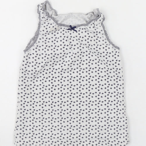 NEXT Girls Multicoloured Floral Cotton Basic Tank Size 5-6 Years Round Neck