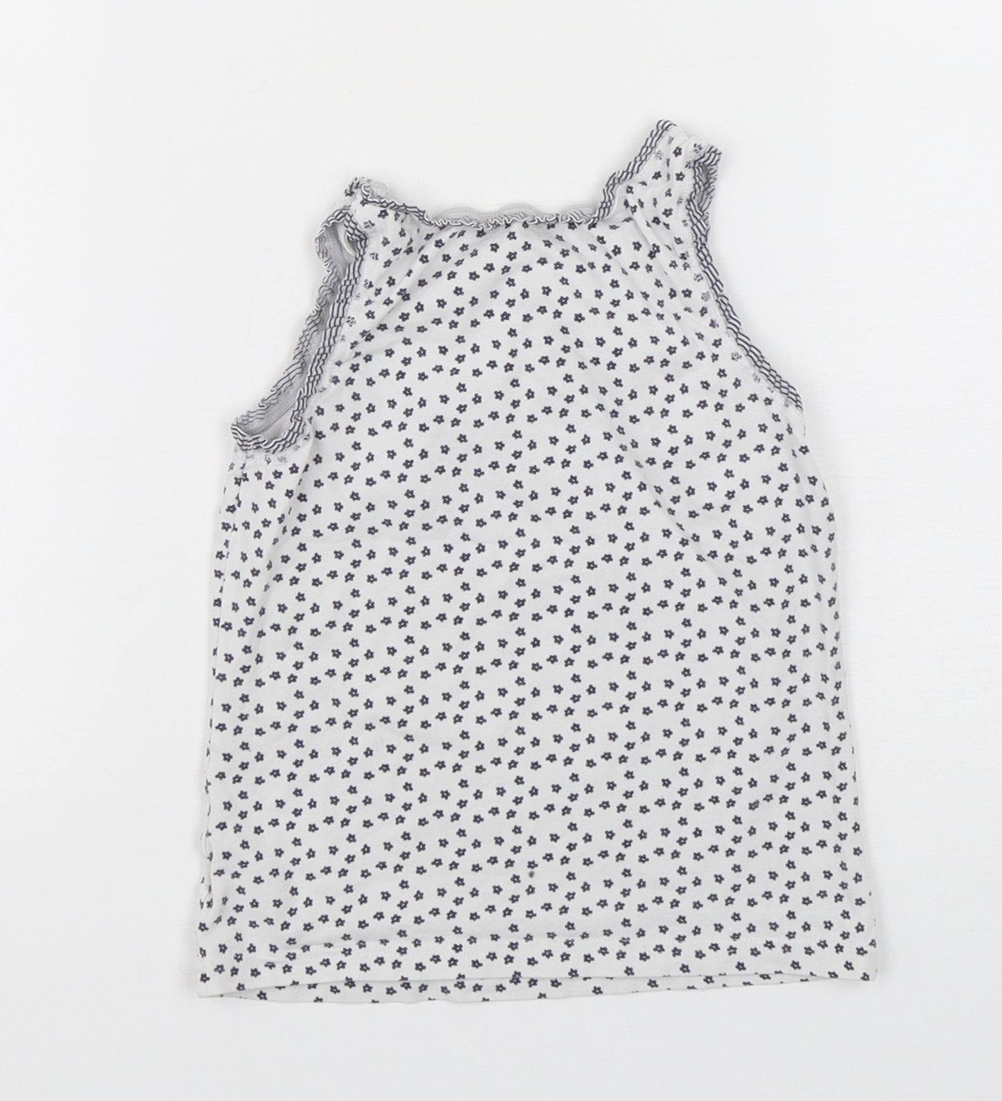 NEXT Girls Multicoloured Floral Cotton Basic Tank Size 5-6 Years Round Neck