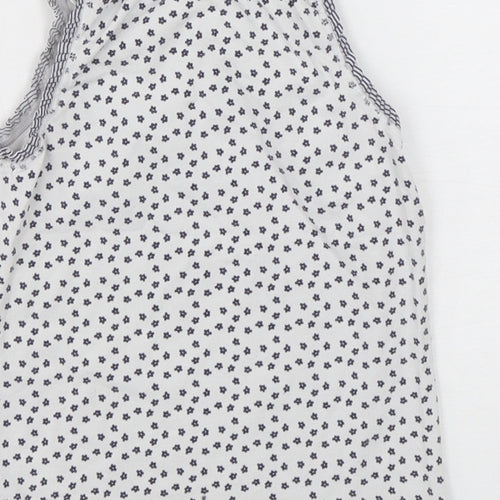 NEXT Girls Multicoloured Floral Cotton Basic Tank Size 5-6 Years Round Neck