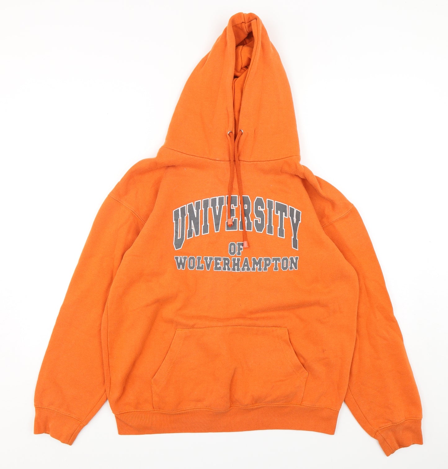 Uni Hoods  Womens Orange  Cotton Pullover Hoodie Size M  Pullover - Uni Of Wolverhampton
