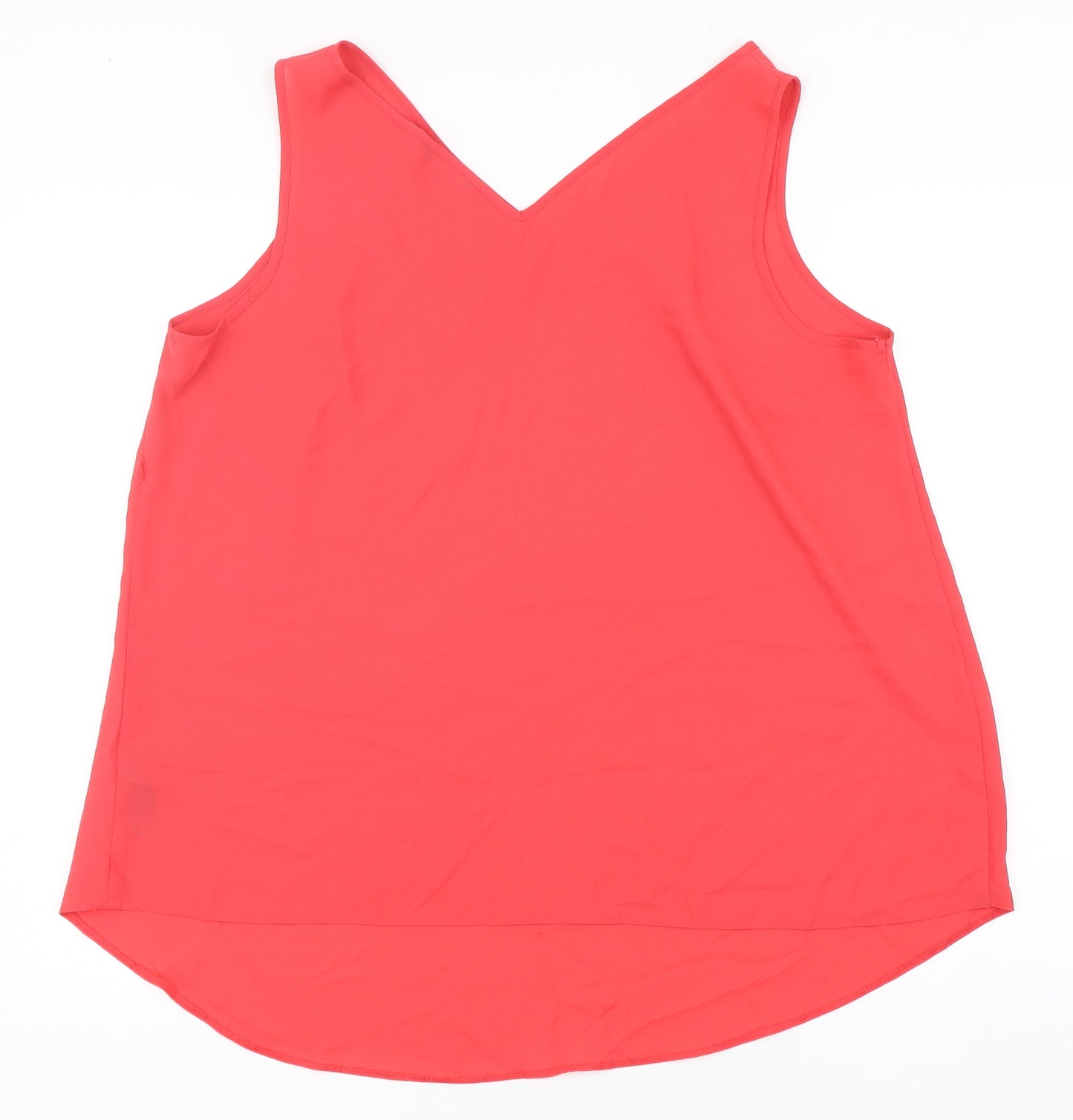 George Womens Pink  Polyester Basic Blouse Size 18 V-Neck