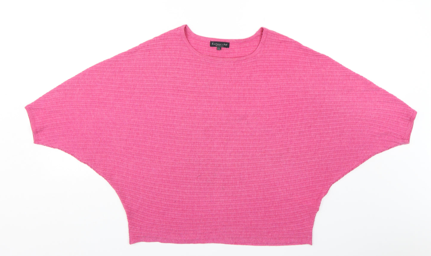 F&F Womens Pink Round Neck  Polyester Pullover Jumper Size 12