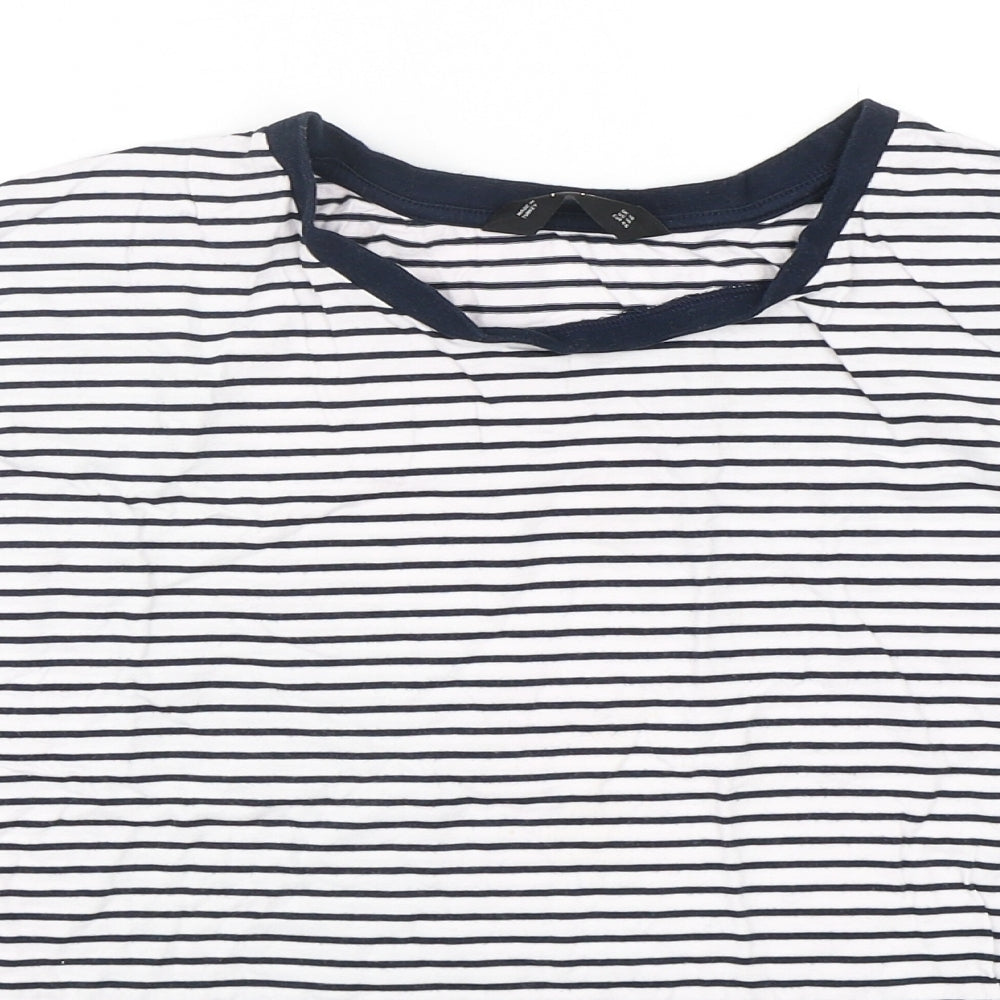F&F Womens Multicoloured Striped Cotton Basic T-Shirt Size 18 Round Neck