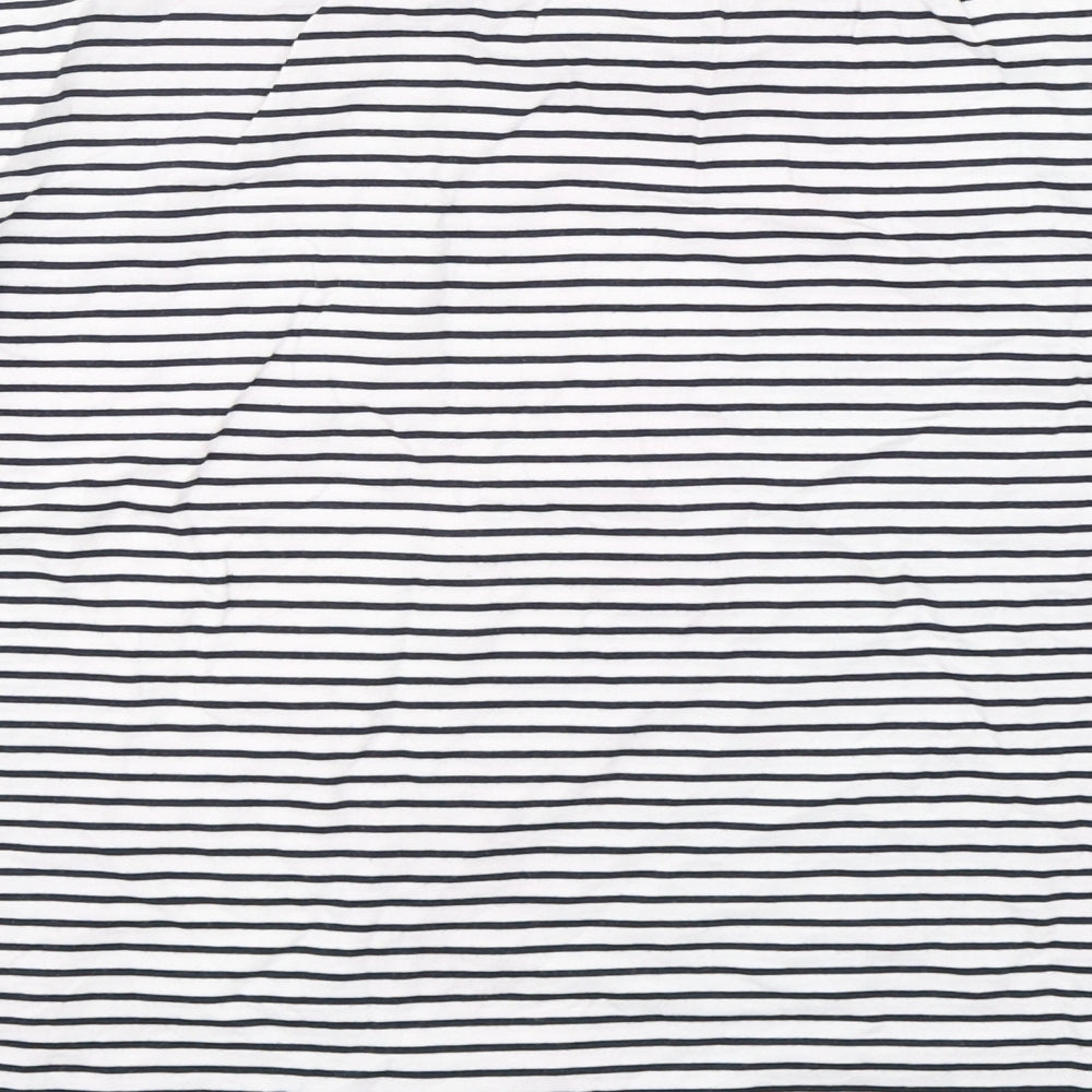 F&F Womens Multicoloured Striped Cotton Basic T-Shirt Size 18 Round Neck