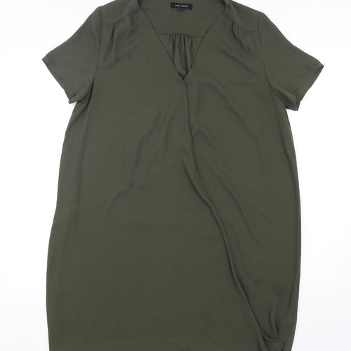 New Look Womens Green  Polyester A-Line  Size 12  V-Neck Pullover