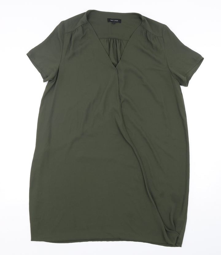 New Look Womens Green  Polyester A-Line  Size 12  V-Neck Pullover