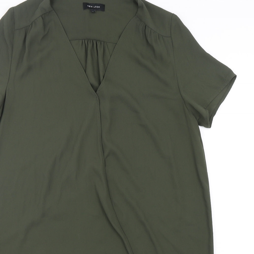 New Look Womens Green  Polyester A-Line  Size 12  V-Neck Pullover
