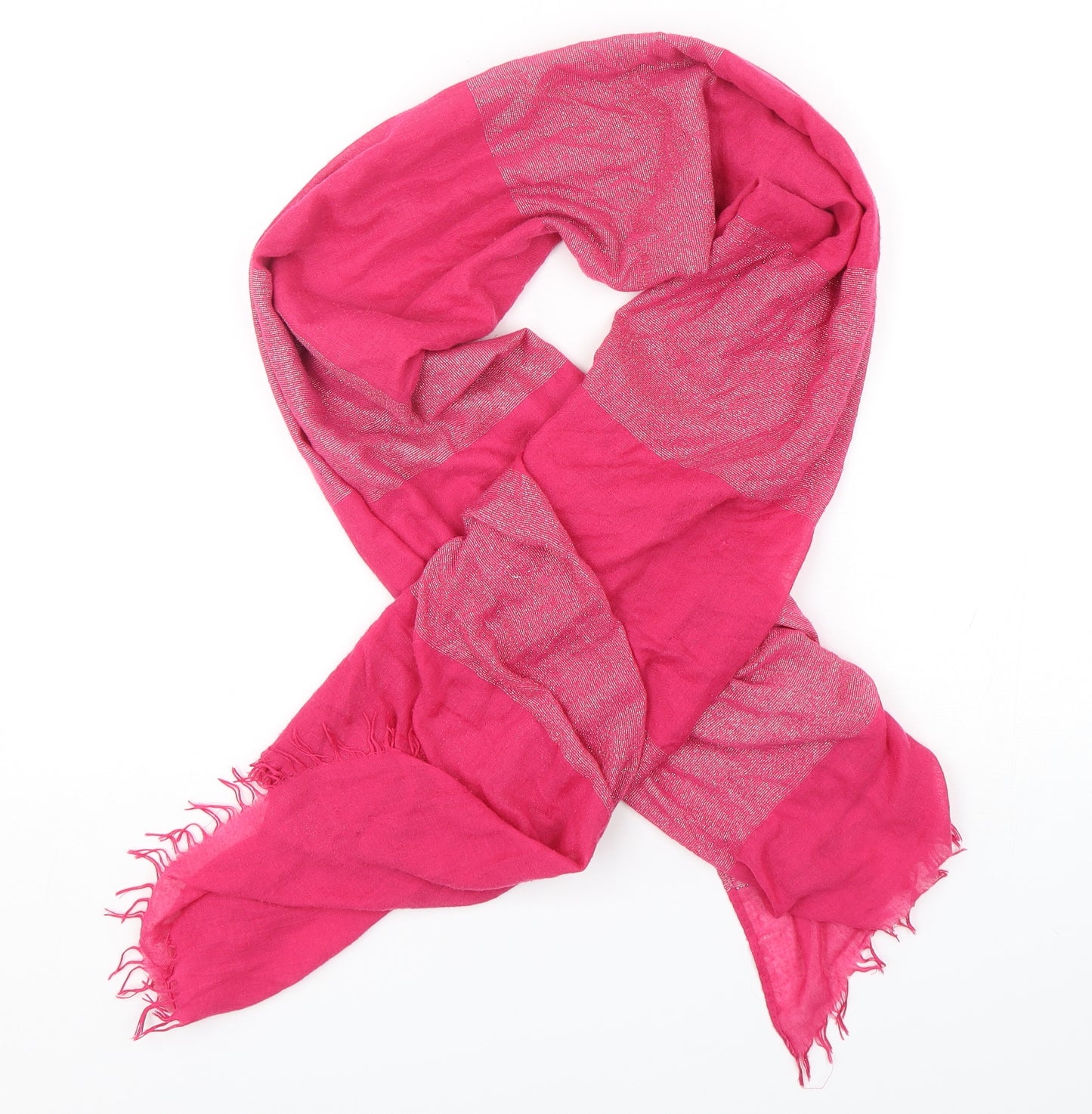 Preworn  Womens Pink Striped Polyester  Scarf