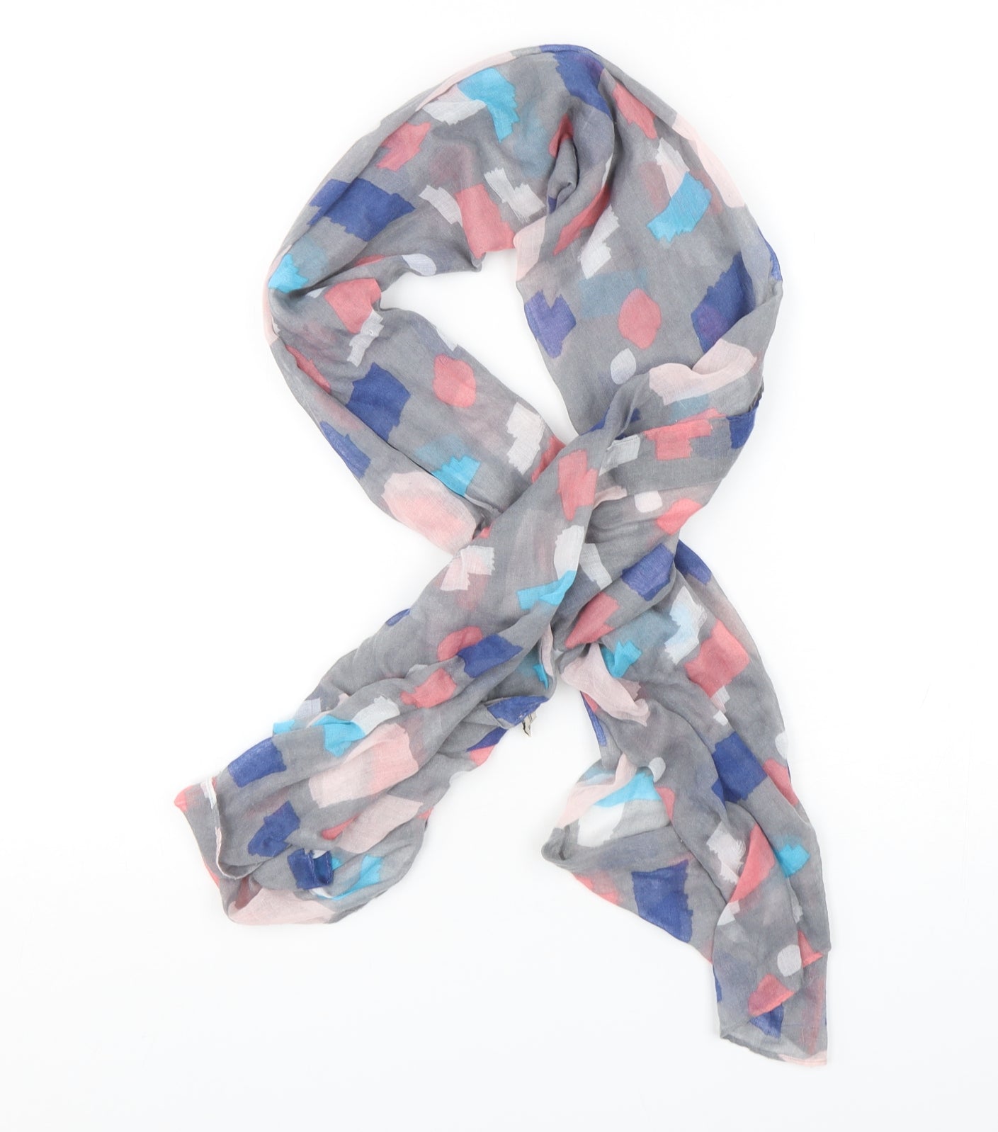 Preworn Womens Multicoloured Geometric Polyester  Scarf