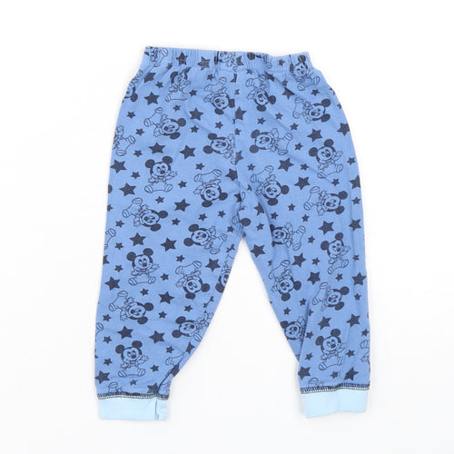Disney Baby Boys Blue Geometric Cotton  Pyjama Pants Size 12-18 Months
