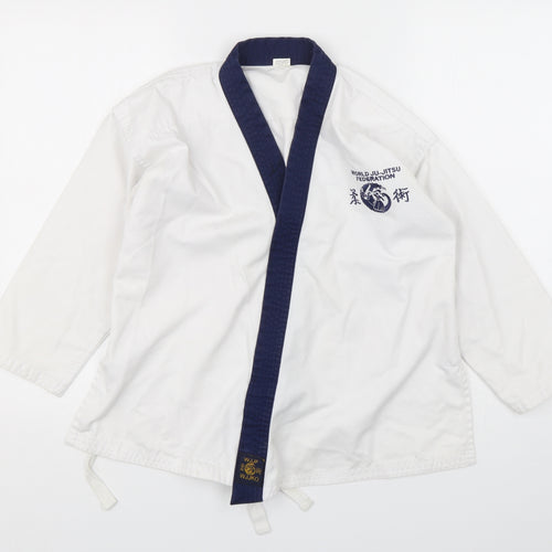 World Ju Jitsu federation  Boys White V-Neck  Polyester Pullover Jumper Size 10 Years  Pullover - Ju Jitsu Gi