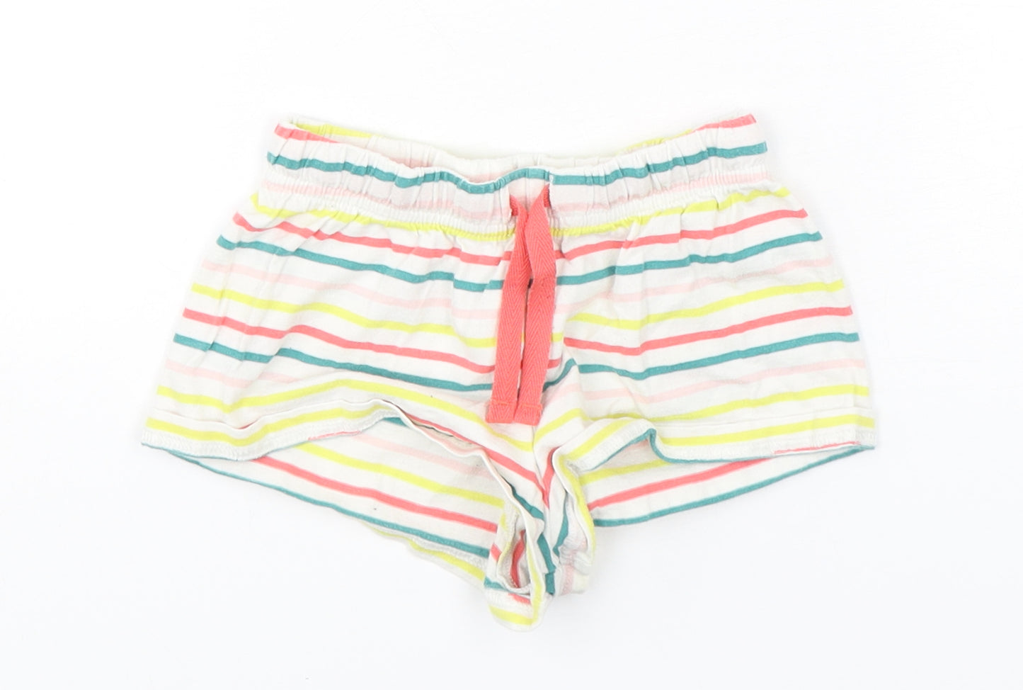 Marks and Spencer Girls Multicoloured Striped Cotton Sweat Shorts Size 4-5 Years  Regular