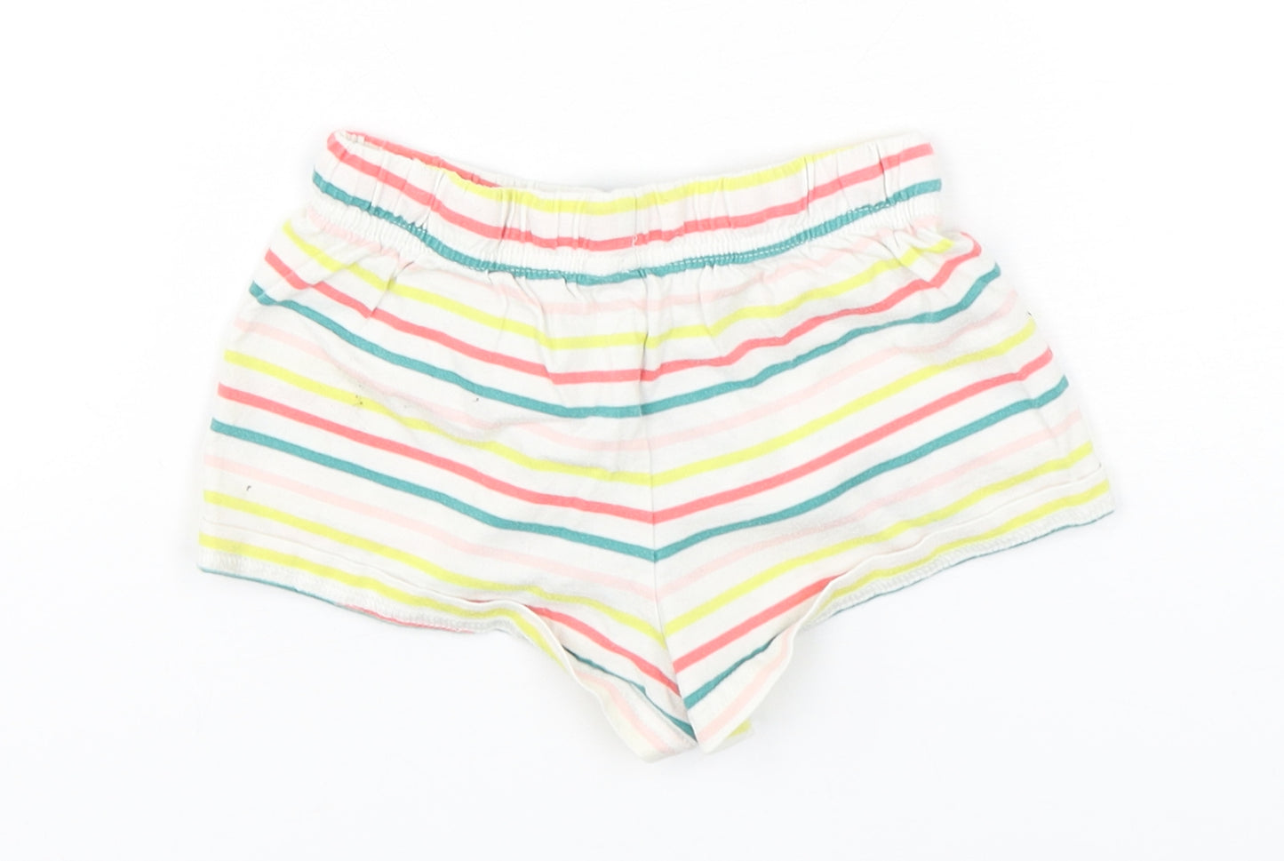 Marks and Spencer Girls Multicoloured Striped Cotton Sweat Shorts Size 4-5 Years  Regular