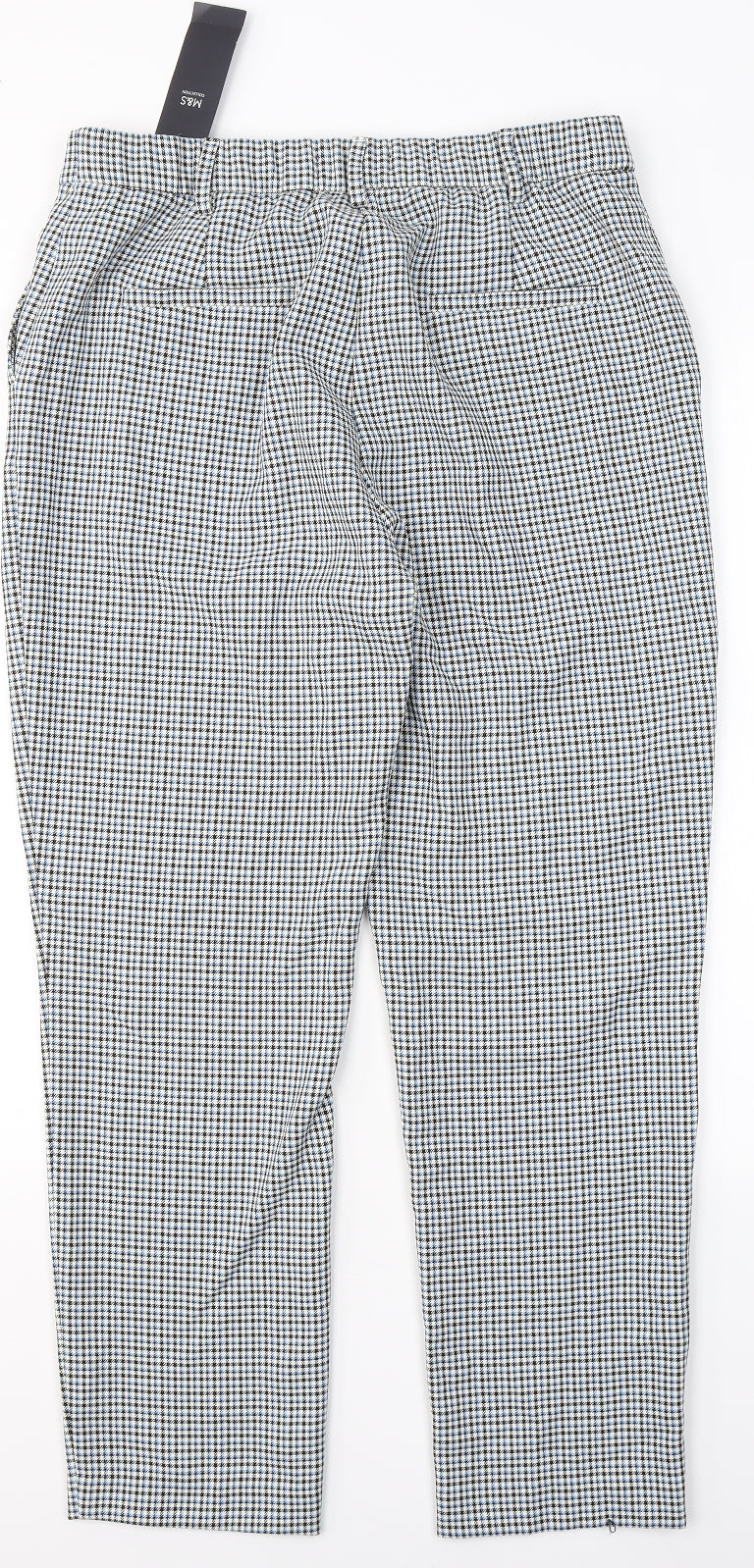 Marks and Spencer Womens Multicoloured Houndstooth Polyester Trousers  Size 14 L27 in Regular
