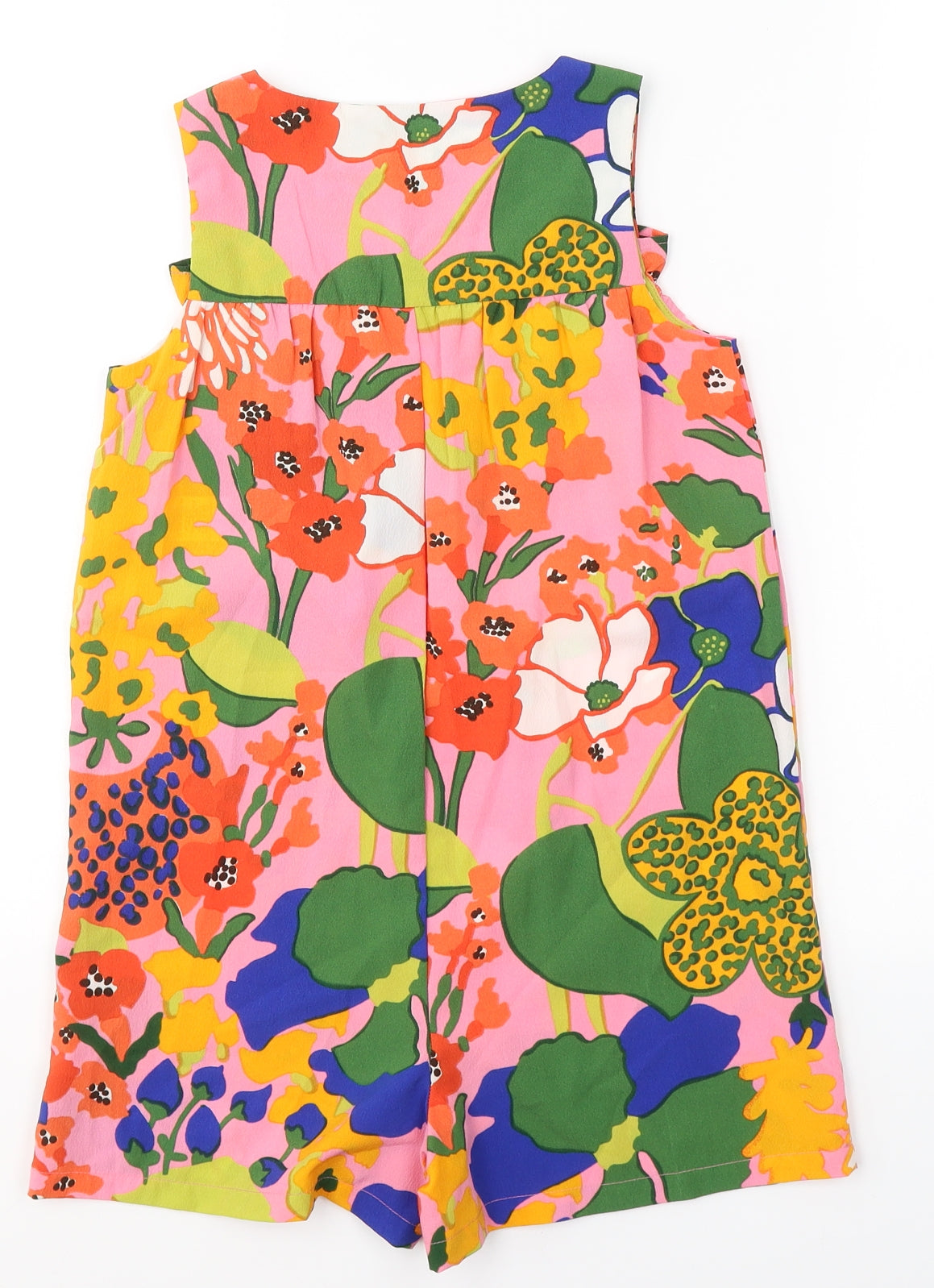 NEXT Girls Multicoloured Floral Polyester Playsuit One-Piece Size 7 Years