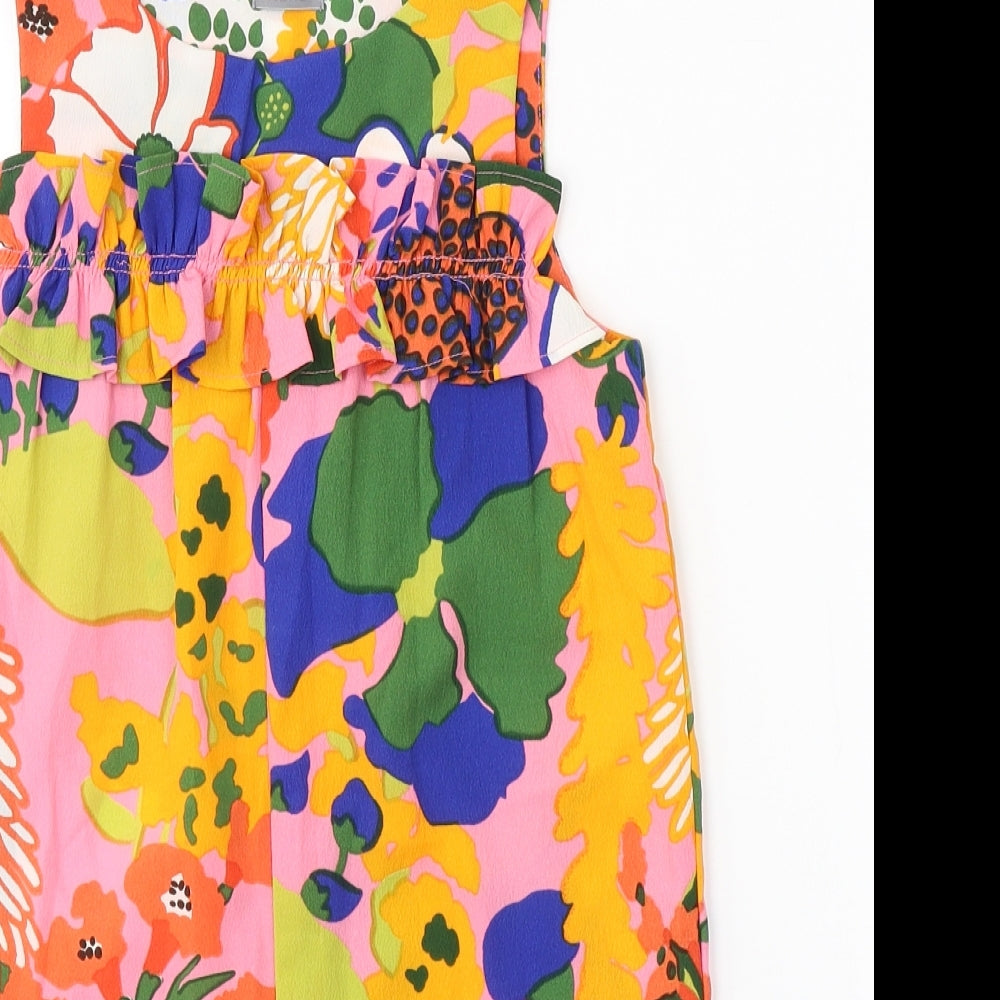 NEXT Girls Multicoloured Floral Polyester Playsuit One-Piece Size 7 Years