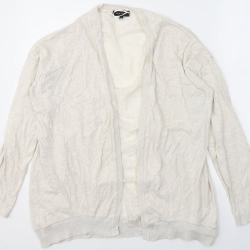 New Look Womens Ivory V-Neck  Cotton Cardigan Jumper Size 18   - Lace Detail
