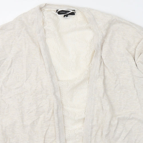 New Look Womens Ivory V-Neck  Cotton Cardigan Jumper Size 18   - Lace Detail