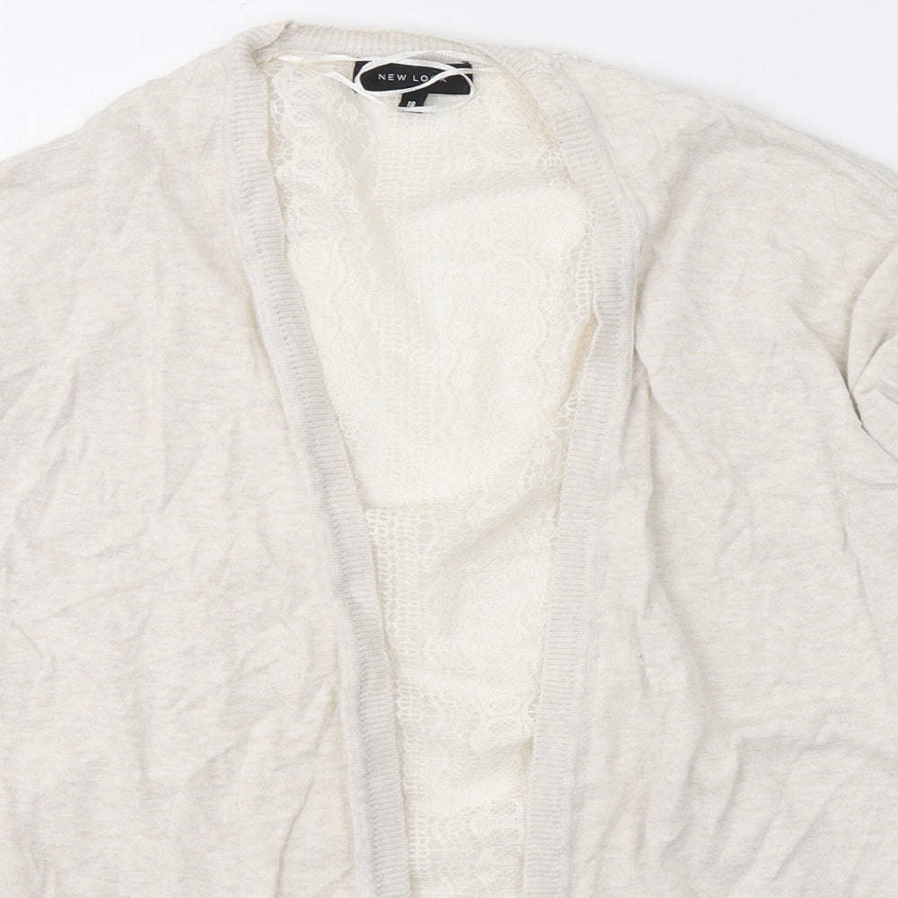 New Look Womens Ivory V-Neck  Cotton Cardigan Jumper Size 18   - Lace Detail